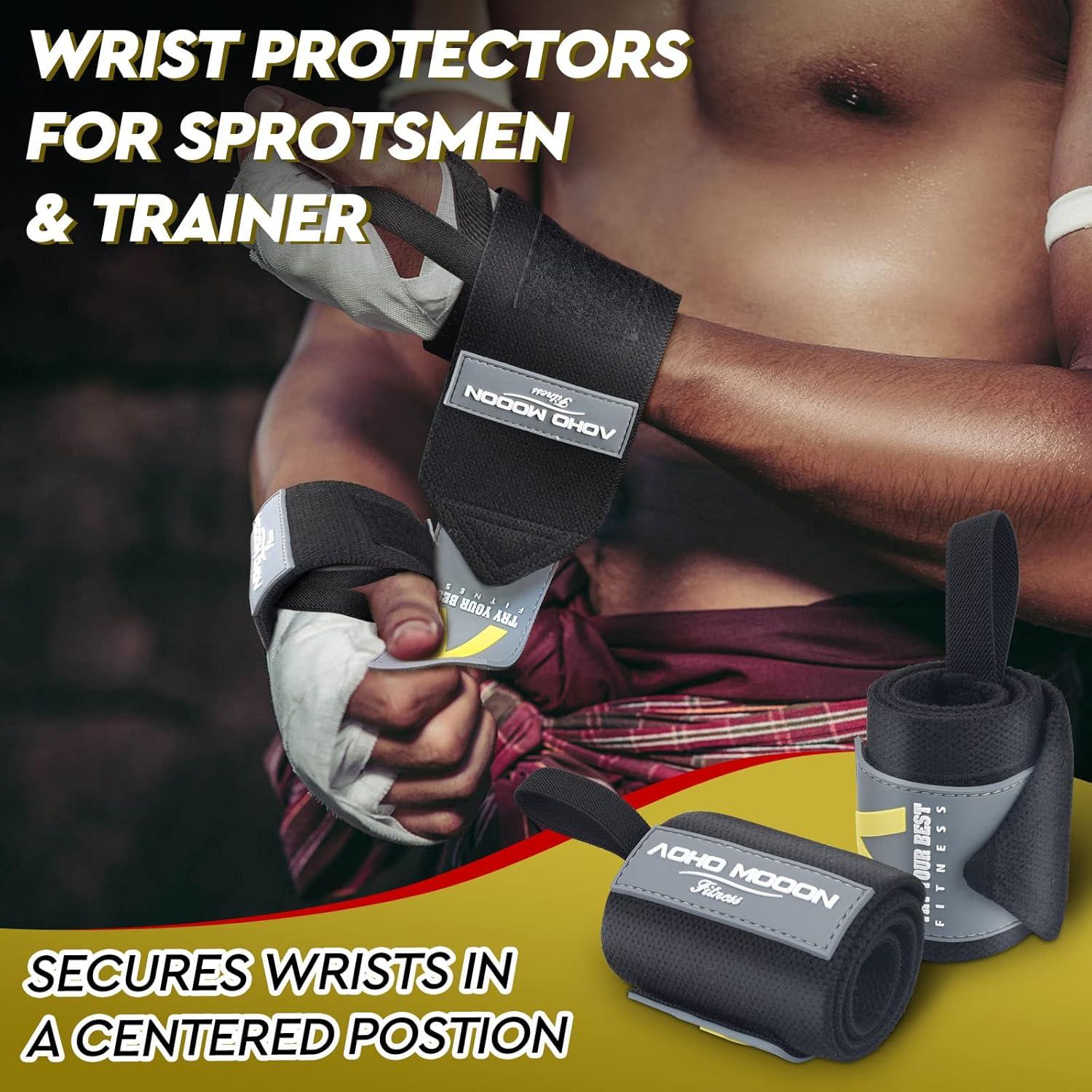 image18quotWrist Wraps for WeightliftingPair Lifting Wrist Straps for Bench Powerlifting ampamp Weight Training Heavy Duty Support for Working OutBlack