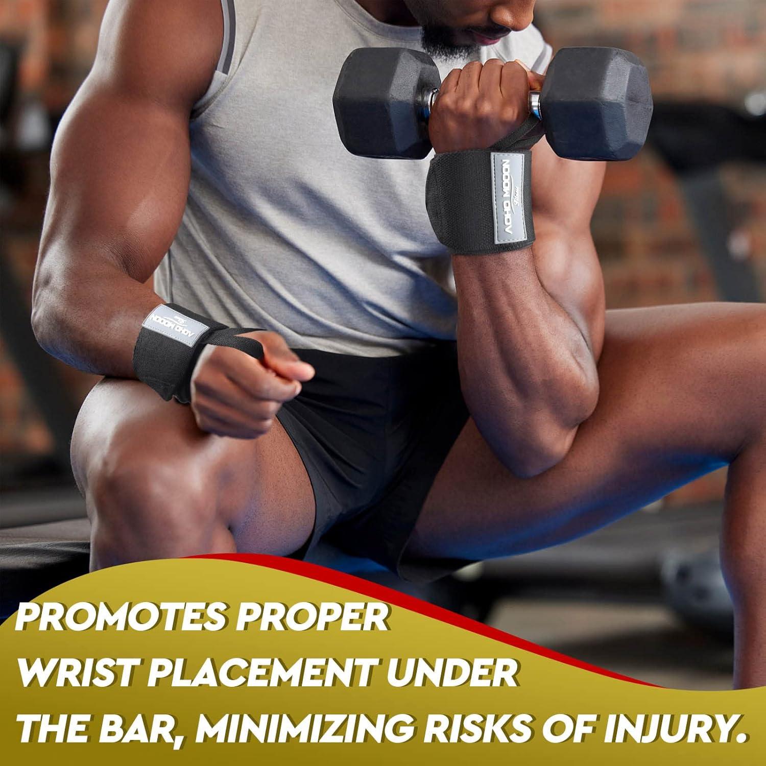 image18quotWrist Wraps for WeightliftingPair Lifting Wrist Straps for Bench Powerlifting ampamp Weight Training Heavy Duty Support for Working OutBlack