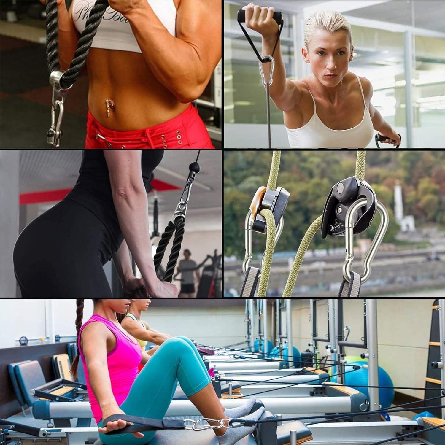 image31 Inch M8 Steel Spring Snap Hook Holds to 396lb180kg Max for GymExercise Machine Heavy Duty Clip Keychainr Set of 4