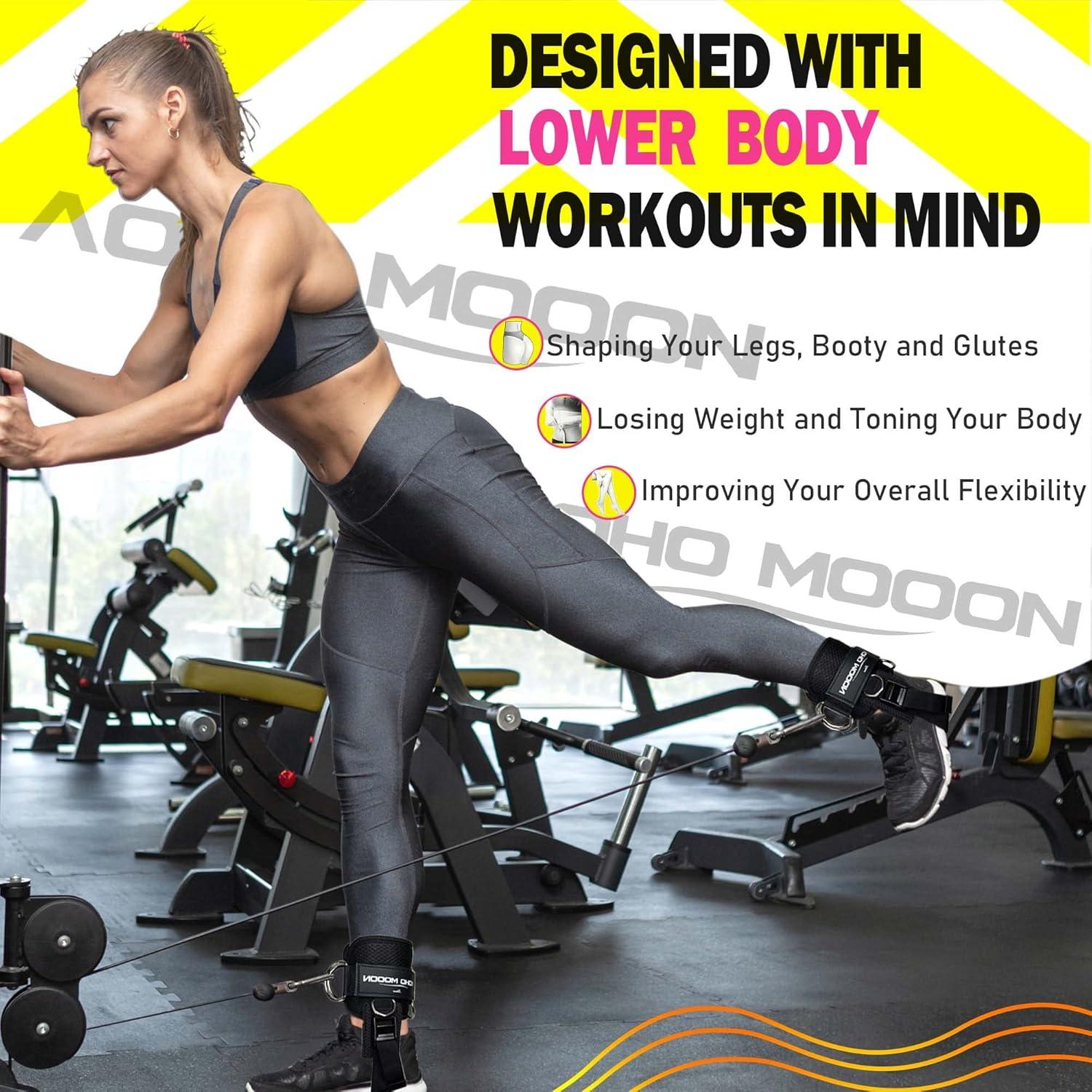 imageAnkle Straps for Cable Machine Accessories Adjustable Buckle Suitable for Men ampamp Women Comfort fit Neoprene Ankle Cuffs for Glute Kickbacks Lift The Butts Gym Lower Body ExercisesBlack