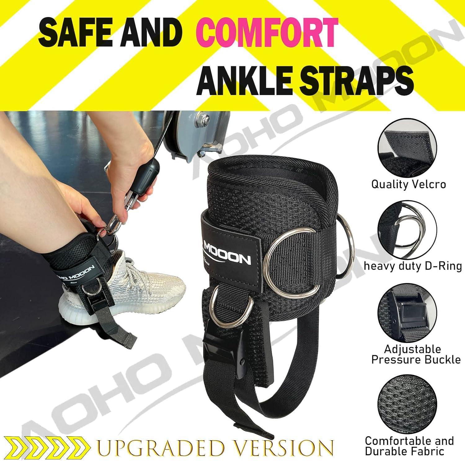 imageAnkle Straps for Cable Machine Accessories Adjustable Buckle Suitable for Men ampamp Women Comfort fit Neoprene Ankle Cuffs for Glute Kickbacks Lift The Butts Gym Lower Body ExercisesBlack