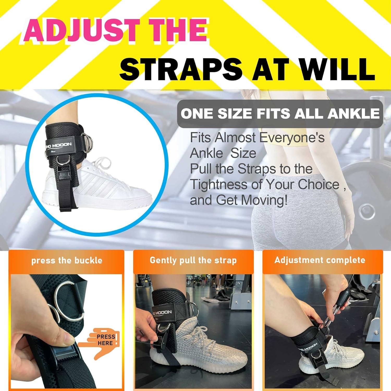 imageAnkle Straps for Cable Machine Accessories Adjustable Buckle Suitable for Men ampamp Women Comfort fit Neoprene Ankle Cuffs for Glute Kickbacks Lift The Butts Gym Lower Body ExercisesBlack