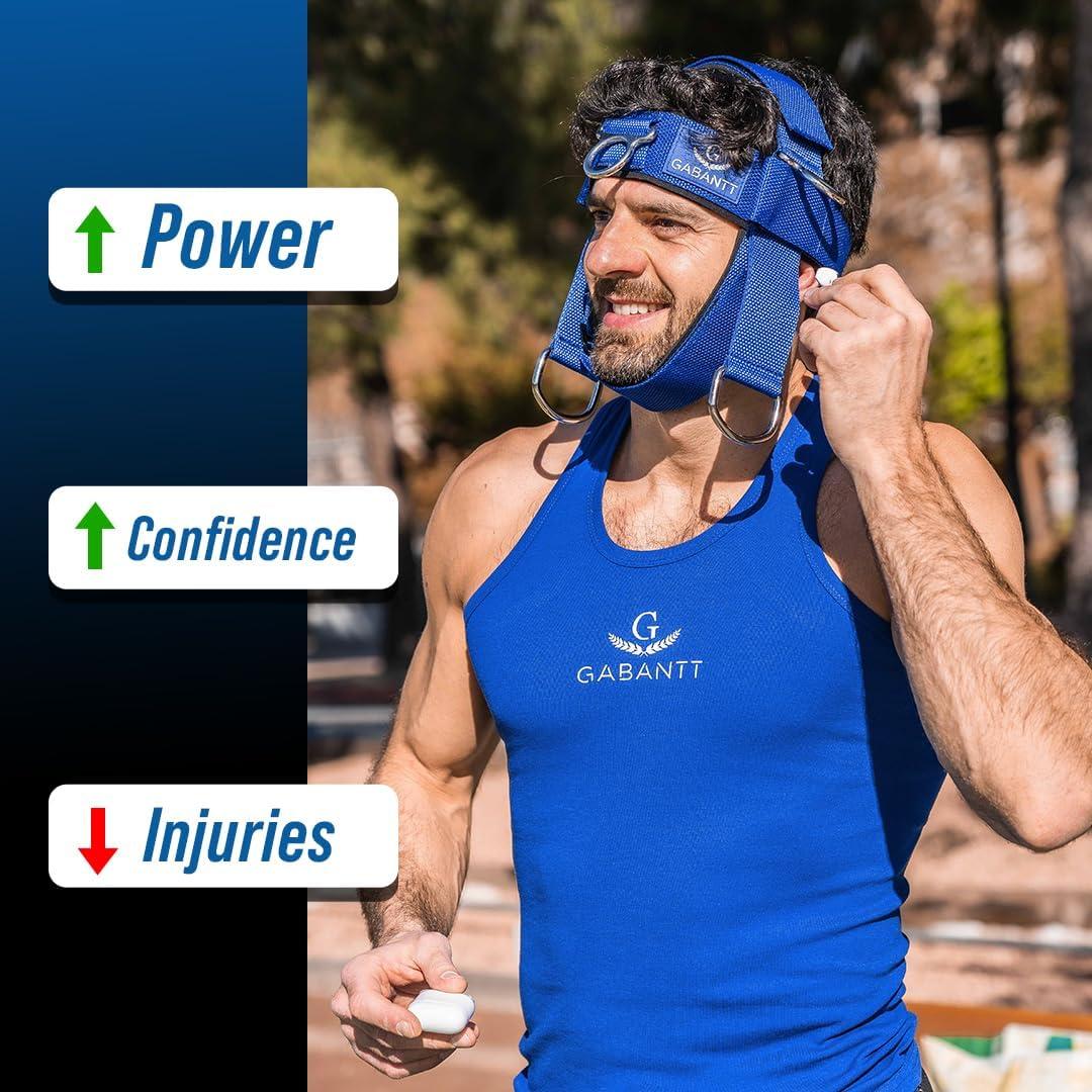 imageG Gabantt Neck Exerciser and Neck Trainer Adjustable Neck Harness Weight Lifting 4 Way Neck Training Head Harness for Neck Exercises and Neck Muscle Builder Neck Strengthener Workout Equipment