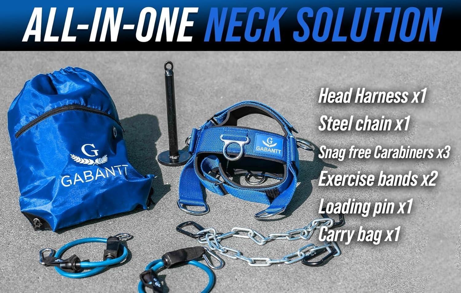 imageG Gabantt Neck Exerciser and Neck Trainer Adjustable Neck Harness Weight Lifting 4 Way Neck Training Head Harness for Neck Exercises and Neck Muscle Builder Neck Strengthener Workout Equipment