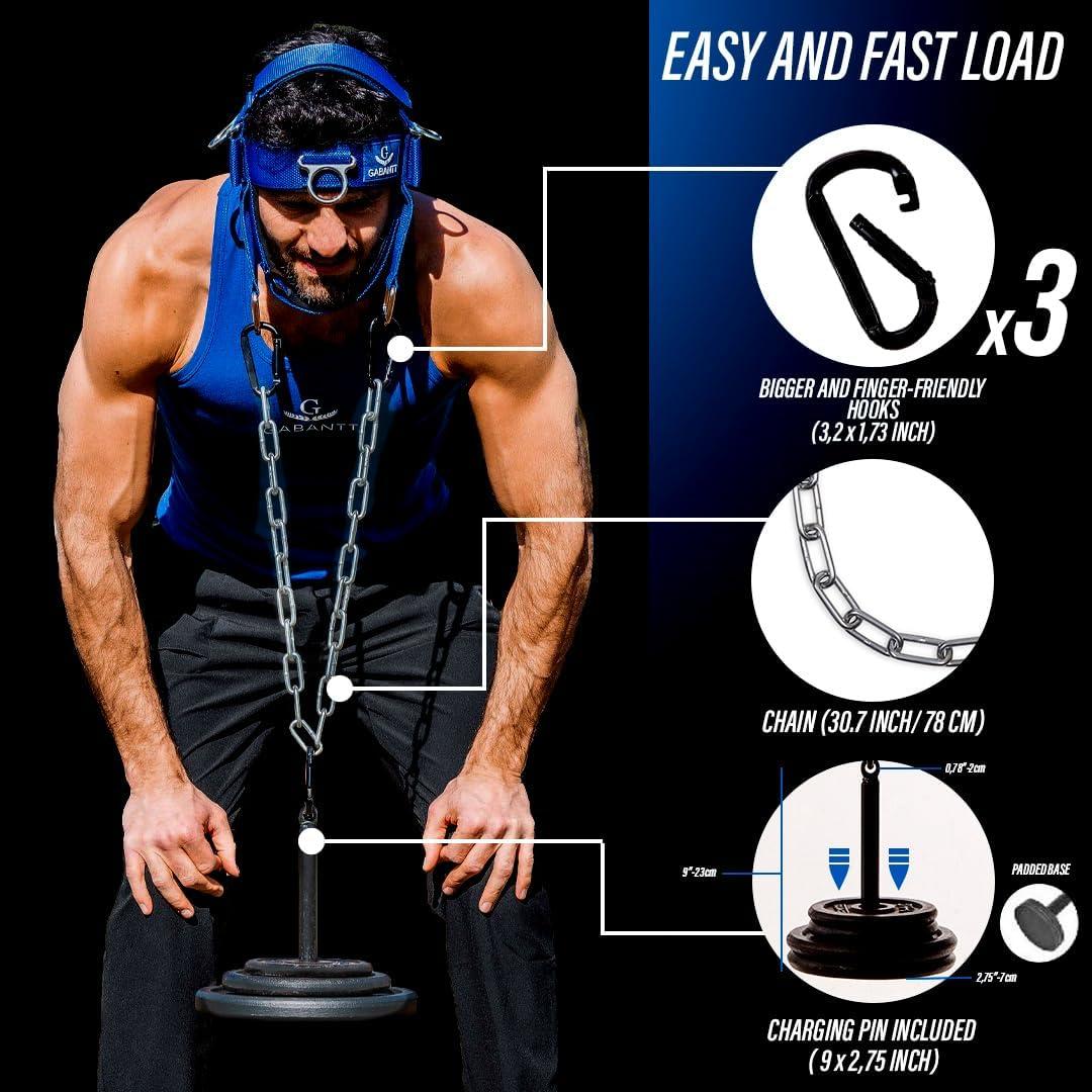 imageG Gabantt Neck Exerciser and Neck Trainer Adjustable Neck Harness Weight Lifting 4 Way Neck Training Head Harness for Neck Exercises and Neck Muscle Builder Neck Strengthener Workout Equipment