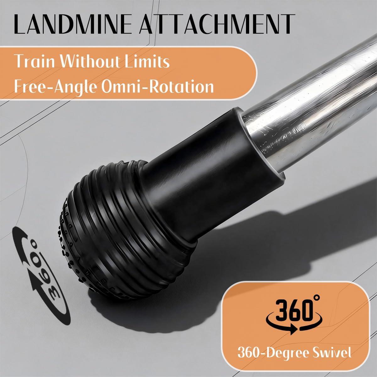 imageLandmine Attachment for Barbell 360 Rotation for Row Split Squat Press in Home Gym Natural Rubber 2quot Olympic Bar Fit1
