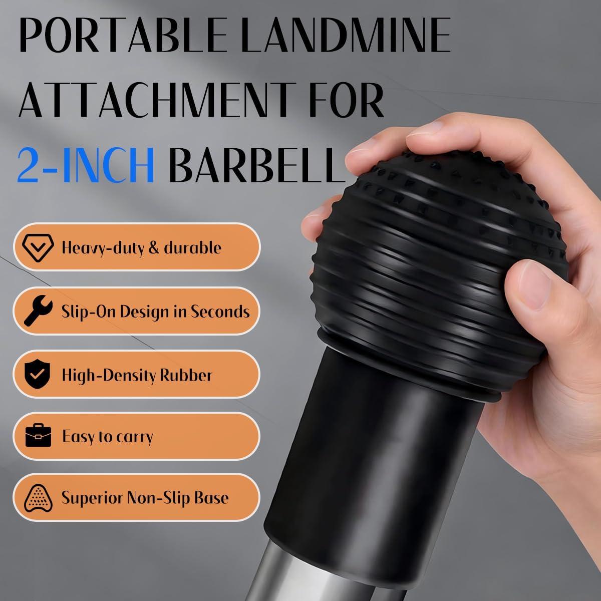 imageLandmine Attachment for Barbell 360 Rotation for Row Split Squat Press in Home Gym Natural Rubber 2quot Olympic Bar Fit1