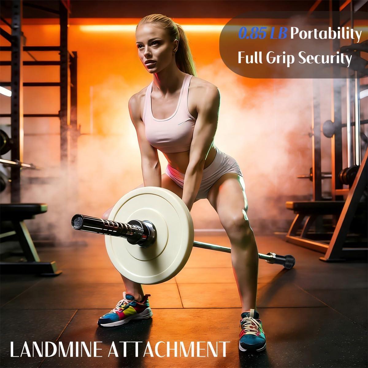 imageLandmine Attachment for Barbell 360 Rotation for Row Split Squat Press in Home Gym Natural Rubber 2quot Olympic Bar Fit1
