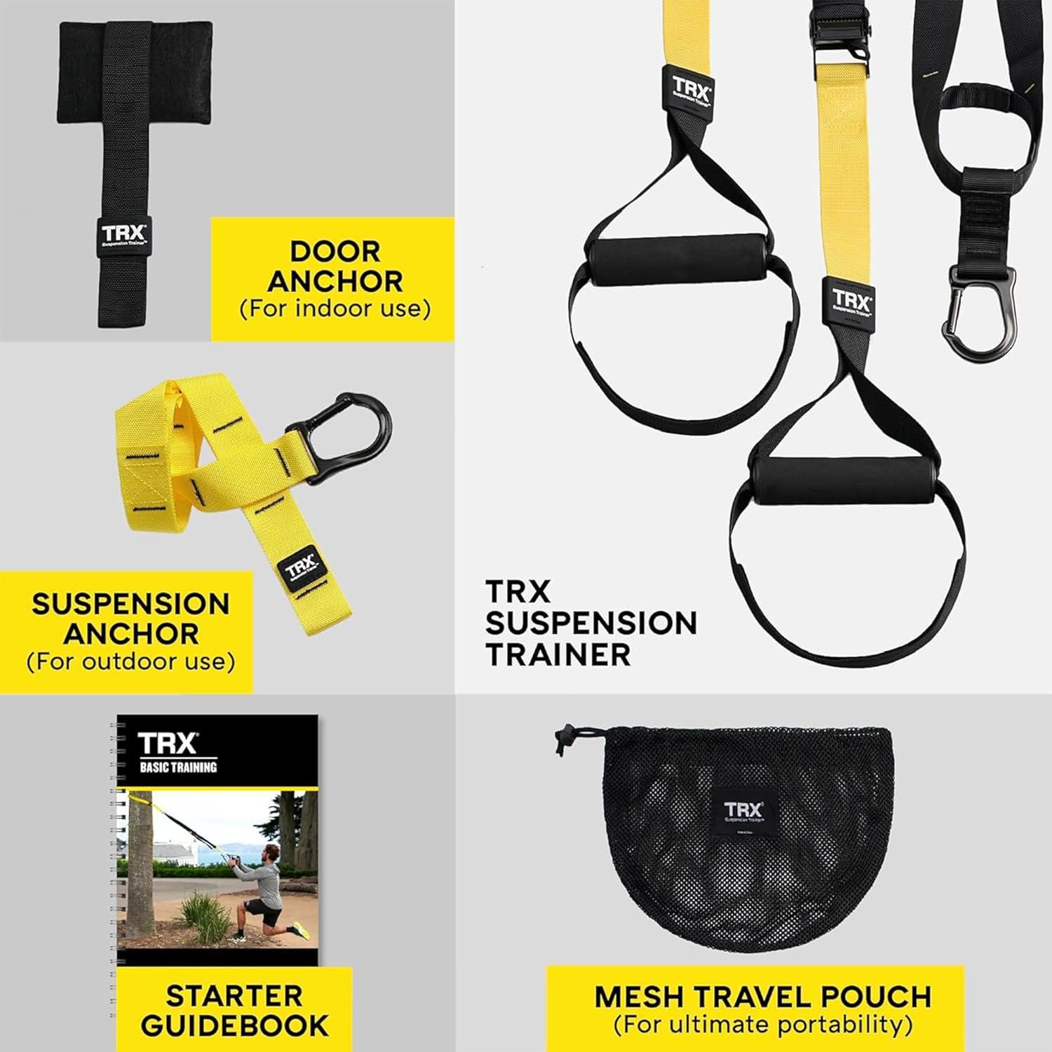 imageTRX AllInOne Home Gym System Complete Suspension Training Kit for Strength Training HIIT ampamp FullBody Workouts at Home or Outdoors Includes Indoor ampamp Outdoor Anchors