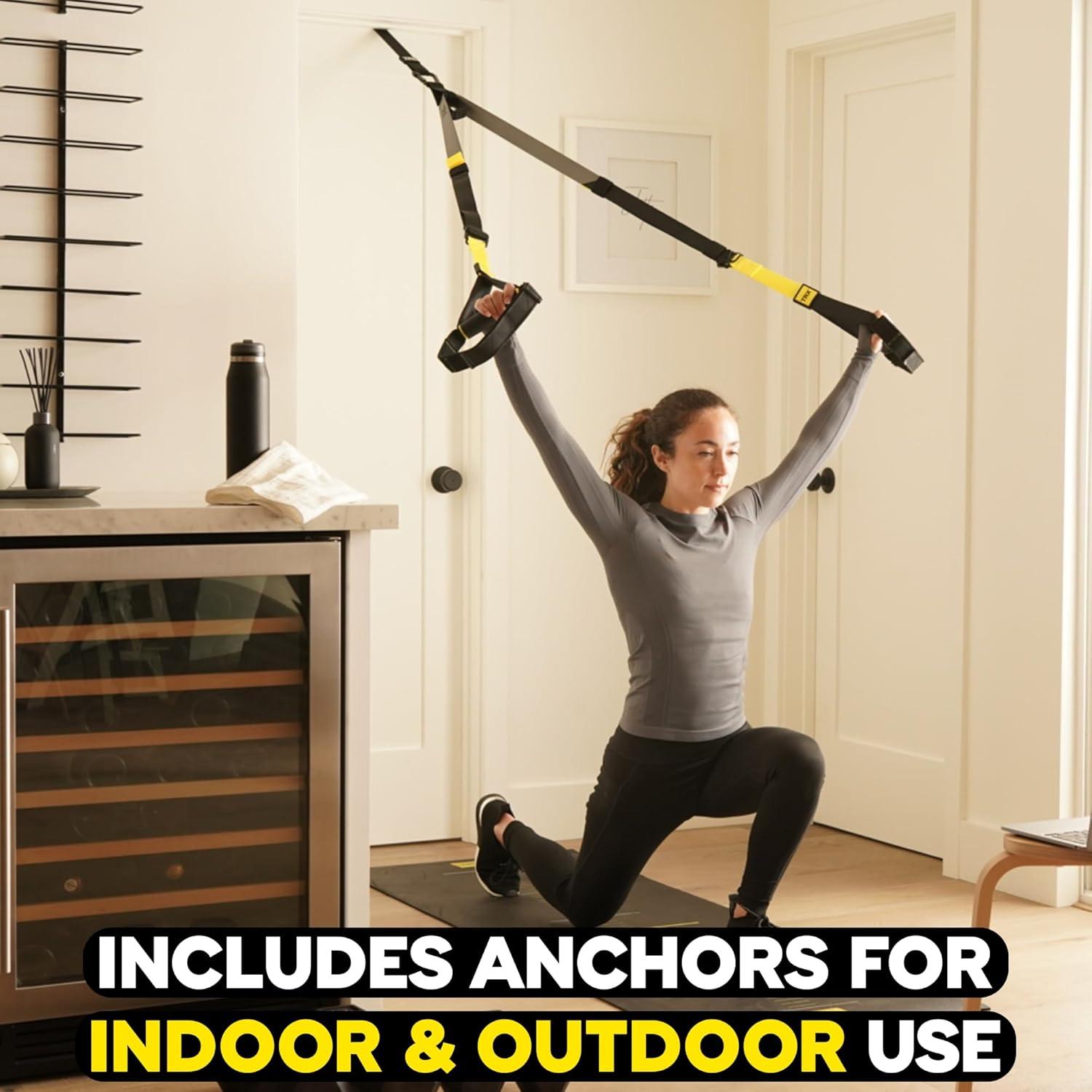 imageTRX AllInOne Home Gym System Complete Suspension Training Kit for Strength Training HIIT ampamp FullBody Workouts at Home or Outdoors Includes Indoor ampamp Outdoor Anchors