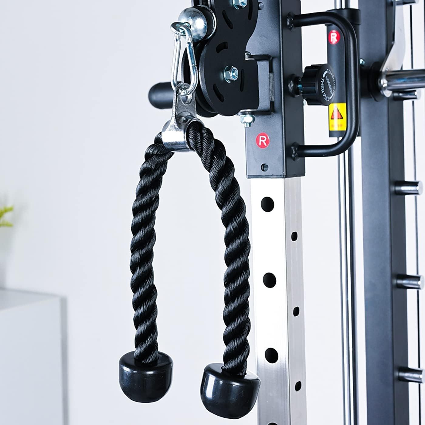 imageUpgrades Tricep Rope LAT Pull Down Cable Attachment 27 inches Exercise Machine Attachments Pulley System Gym Workout Rope