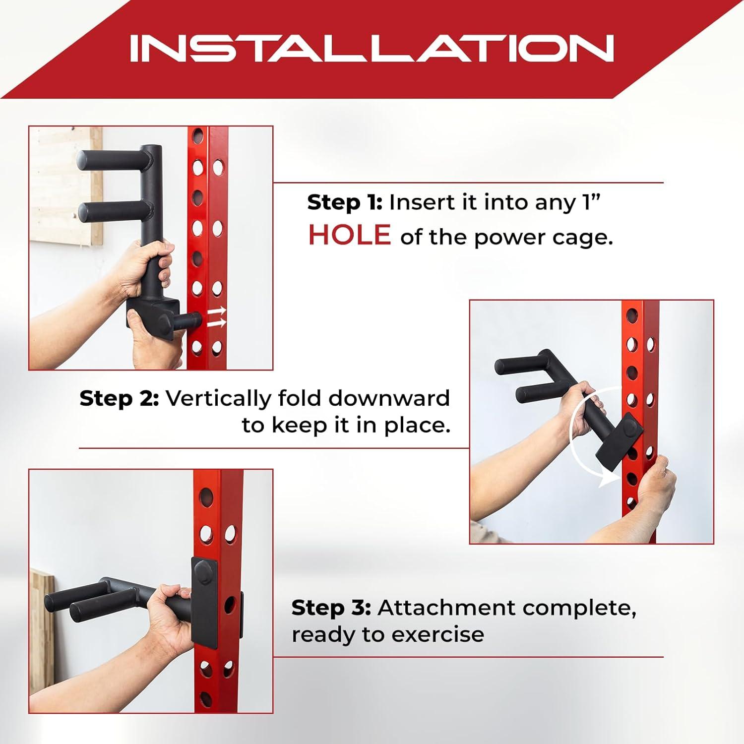 imageYes4All Power Rack JHooks ampamp Attachments Heavy Duty Barbell Holders Compatible with 2x2 ampamp 3x3 Power Racks for Home Gym