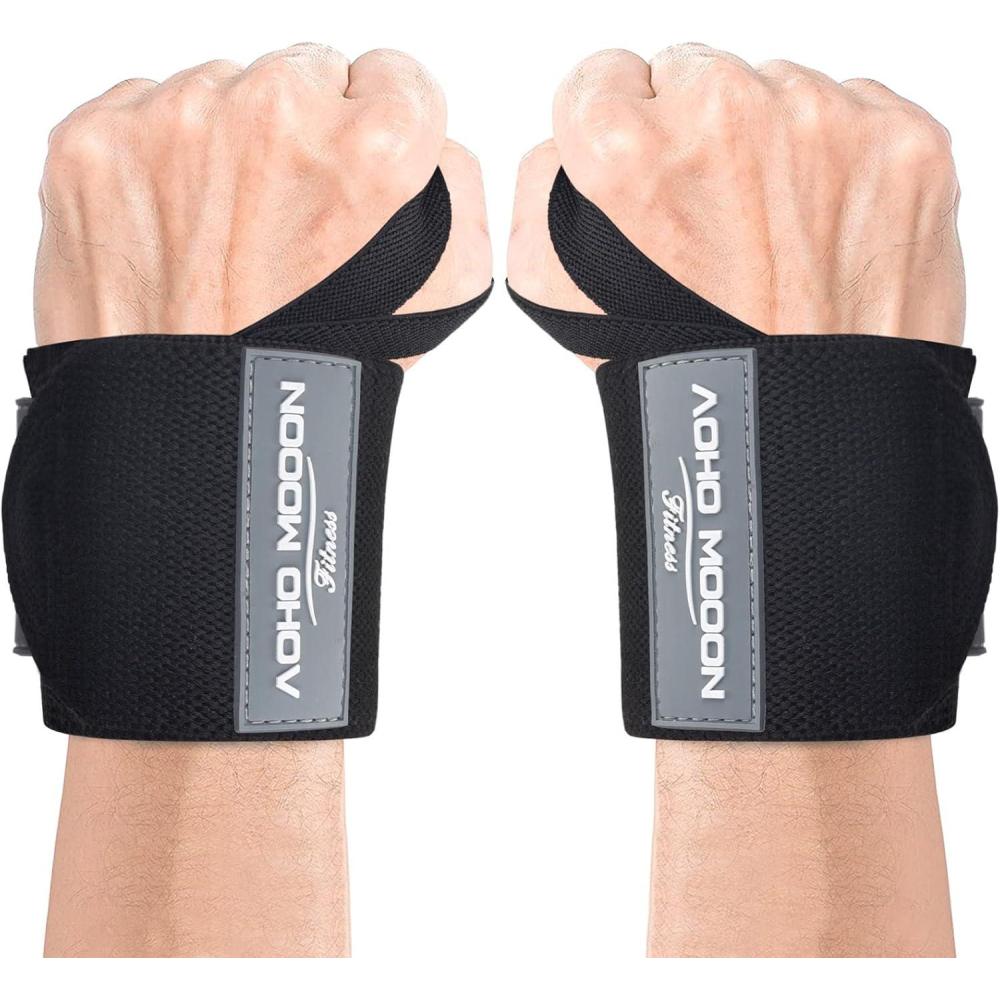 image18quotWrist Wraps for WeightliftingPair Lifting Wrist Straps for Bench Powerlifting ampamp Weight Training Heavy Duty Support for Working OutBlack