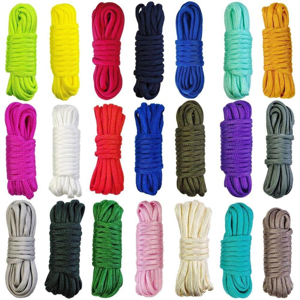 image21 Colors Paracord 10FT Each Color 550lb Parachute Cord Combo Kit for Crafting Bracelets Lanyards Dog Collars 21 Colors PureA 10FT21ColorsA