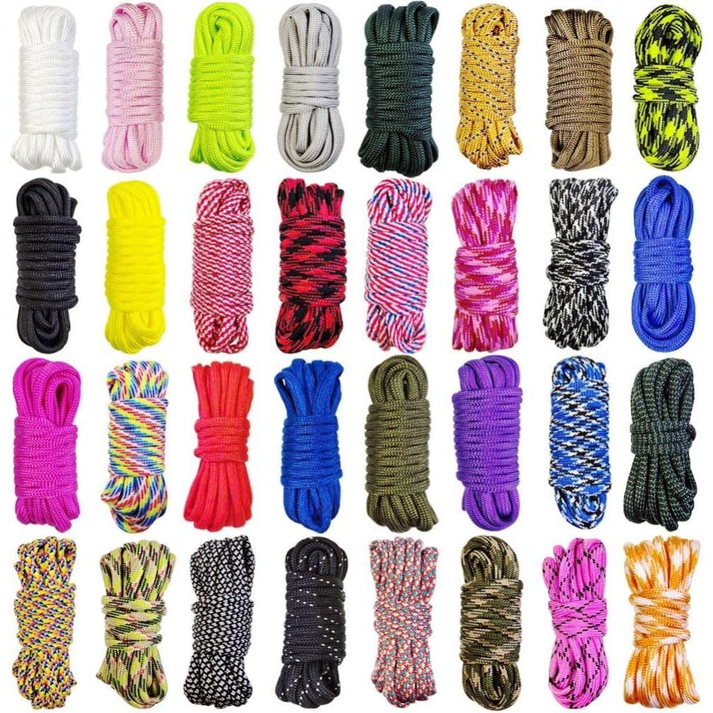 image21 Colors Paracord 10FT Each Color 550lb Parachute Cord Combo Kit for Crafting Bracelets Lanyards Dog Collars 21 Colors PureA 10FT32ColorsA