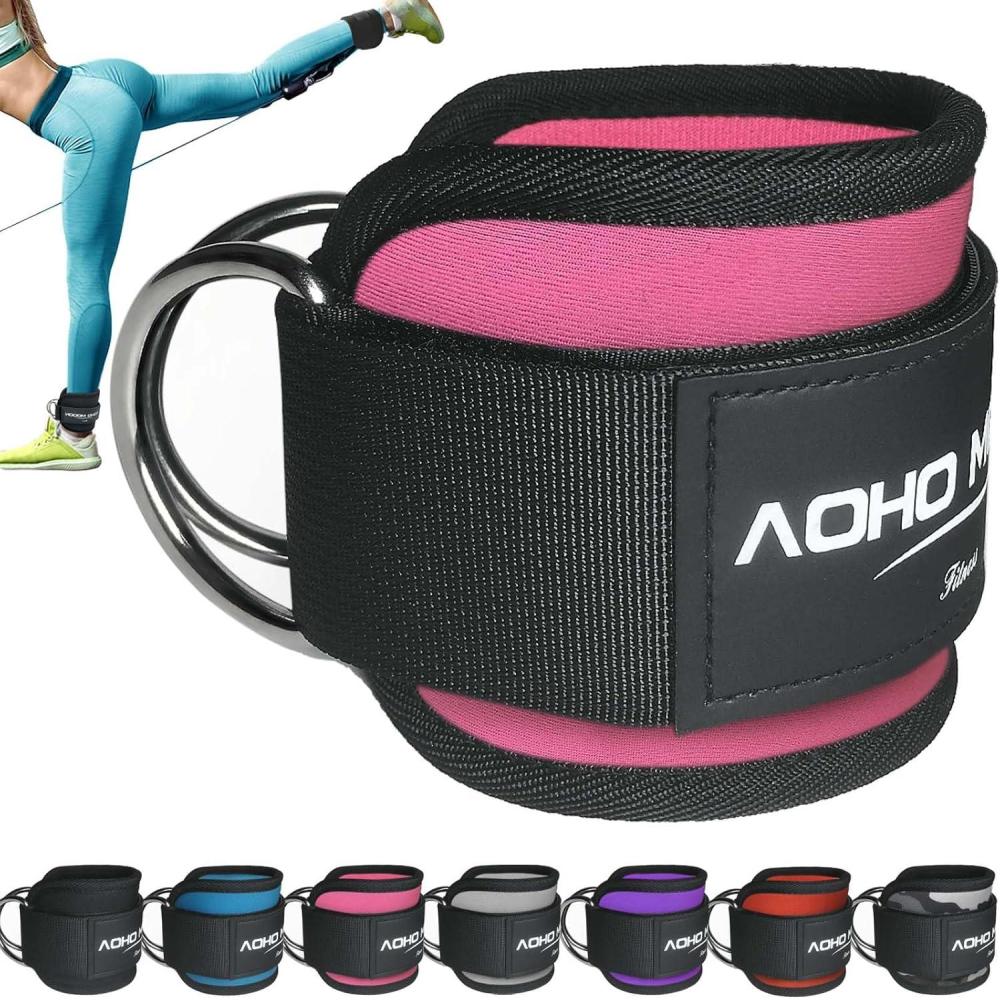imageAnkle Strap for Cable Machine Attachments Gym Accessories for Women and Men Neoprene Ankle Cuffs for glute Kickback Leg Workouts ande Booty Hip Abductors ExercisePink  Single