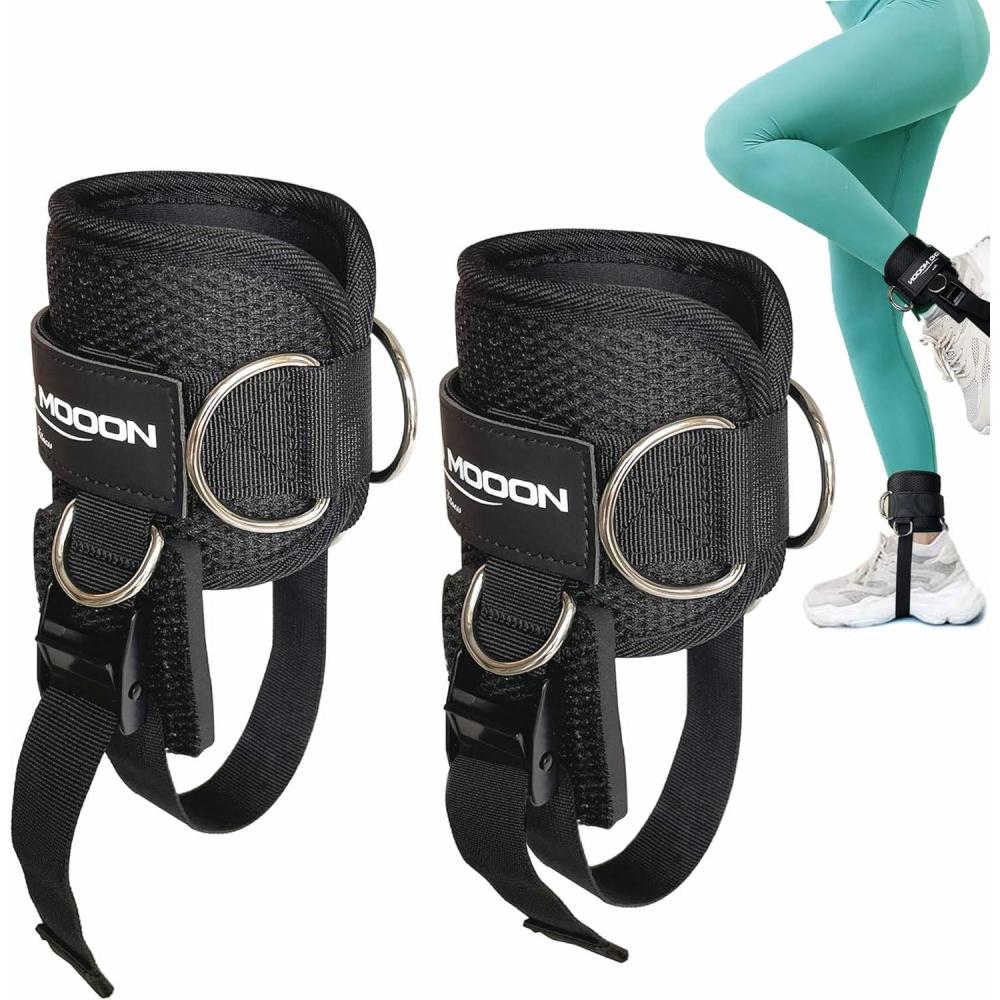 imageAnkle Straps for Cable Machine Accessories Adjustable Buckle Suitable for Men ampamp Women Comfort fit Neoprene Ankle Cuffs for Glute Kickbacks Lift The Butts Gym Lower Body ExercisesBlack