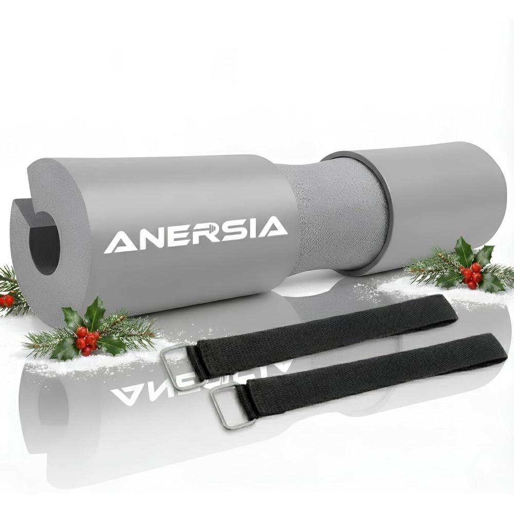 imageBarbell Pad for Squats ampamp Hip Thrusts  12 ExtraThick HighDensity Foam  NonSlip Neck ampamp Shoulder Support Cushion  Fits Olympic ampamp Standard Bars  Quick OnOff Design  2 Securing StrapsGrey