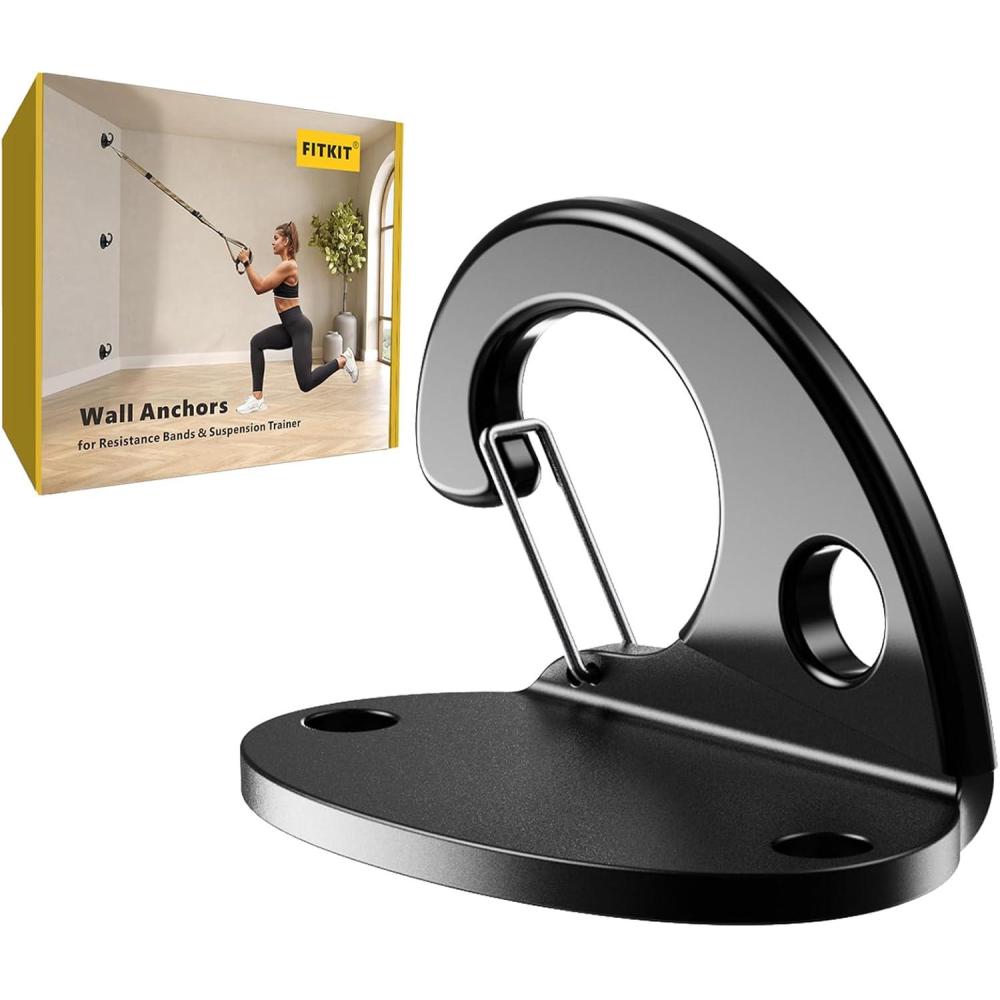 imageFITKIT 3Pack Resistance Band Wall Anchor Set No Weld Wall Mount for Exercise Bands ampamp Suspension Straps  Compact Strength Training Kit for Home Gym Workouts ampamp Physical Therapy