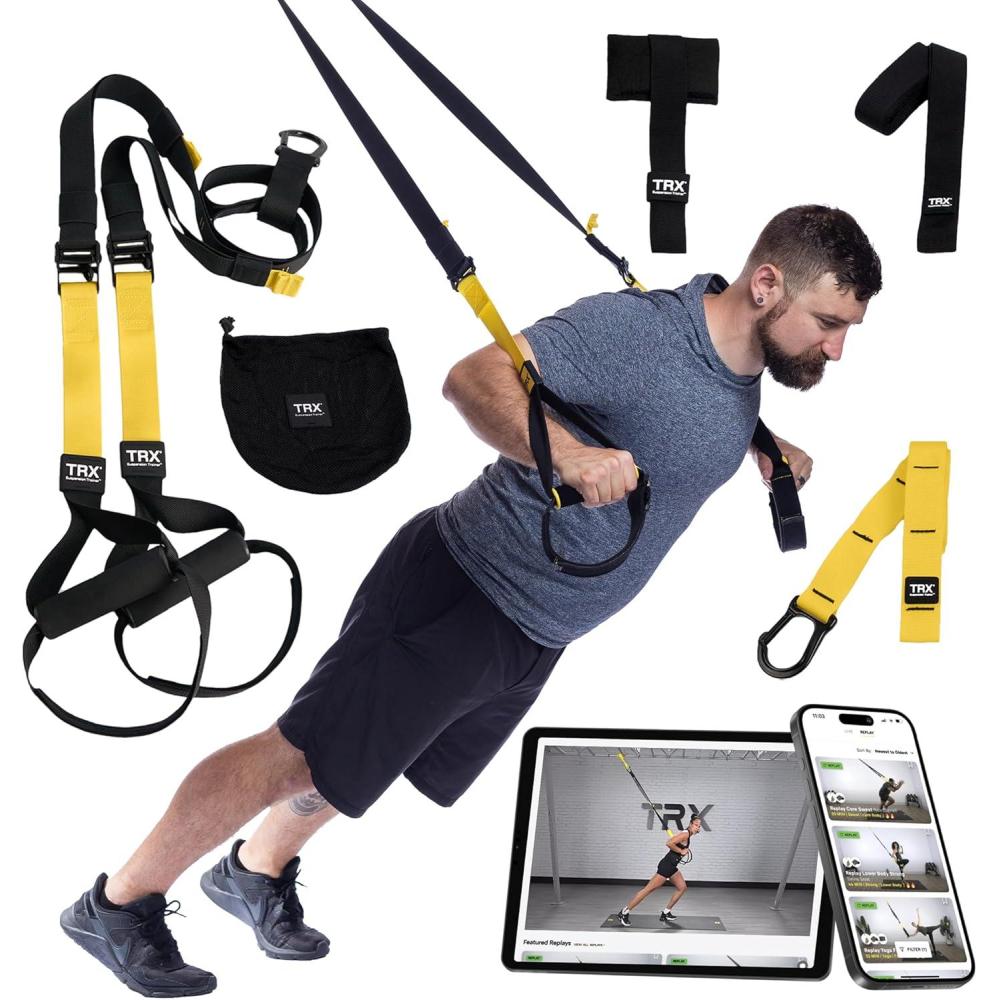 imageTRX AllInOne Home Gym System  Complete Suspension Training Kit for Strength Training HIIT ampamp FullBody Workouts at Home or Outdoors Includes Indoor ampamp Outdoor Anchors