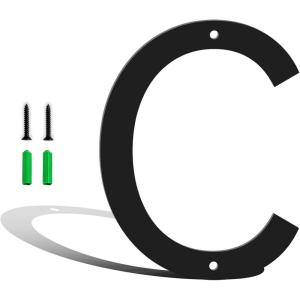 3 Inch Metal House Numbers for Outside, Black Coated Finished Metal Address Letters for Outdoor Signs, Modern Mailbox Numbers for Home, Street, Garden, Garage, and Gate, Letter A(Letter C)
