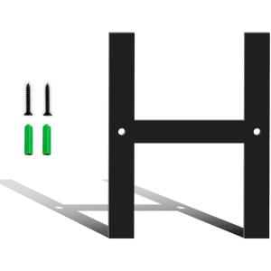 3 Inch Metal House Numbers for Outside, Black Coated Finished Metal Address Letters for Outdoor Signs, Modern Mailbox Numbers for Home, Street, Garden, Garage, and Gate, Letter A(Letter H)