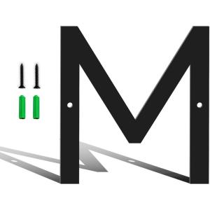 3 Inch Metal House Numbers for Outside, Black Coated Finished Metal Address Letters for Outdoor Signs, Modern Mailbox Numbers for Home, Street, Garden, Garage, and Gate, Letter A(Letter M)