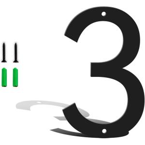 3 Inch Metal House Numbers for Outside, Black Coated Finished Metal Address Letters for Outdoor Signs, Modern Mailbox Numbers for Home, Street, Garden, Garage, and Gate, Letter A(Number 3)