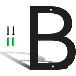 3 Inch Metal House Numbers for Outside, Black Coated Finished Metal Address Letters for Outdoor Signs, Modern Mailbox Numbers for Home, Street, Garden, Garage, and Gate, Letter A(Letter B)