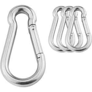 3.1 Inch M8 Steel Spring Snap Hook, Holds to 396lb/180kg (Max) for Gym,Exercise Machine, Heavy Duty Clip Keychainr, Set of 4