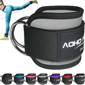 Ankle Strap for Cable Machine Attachments, Gym Accessories for Women and Men, Neoprene Ankle Cuffs for glute Kickback, Leg Workouts ande Booty Hip Abductors Exercise(Gray – Single)