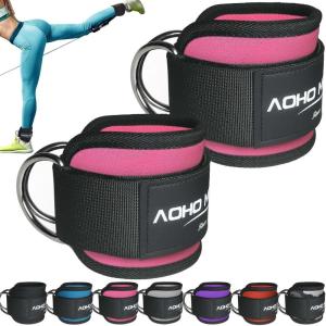 Ankle Strap for Cable Machine Attachments, Gym Accessories for Women and Men, Neoprene Ankle Cuffs for glute Kickback, Leg Workouts ande Booty Hip Abductors Exercise(Pink – Pair)