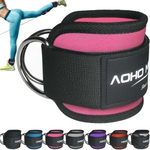 Ankle Strap for Cable Machine Attachments, Gym Accessories for Women and Men, Neoprene Ankle Cuffs for glute Kickback, Leg Workouts ande Booty Hip Abductors Exercise(Pink – Single)