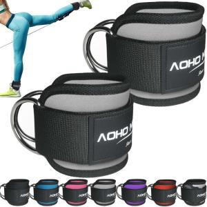 Ankle Strap for Cable Machine Attachments, Gym Accessories for Women and Men, Neoprene Ankle Cuffs for glute Kickback, Leg Workouts ande Booty Hip Abductors Exercise(Gray – Pair)