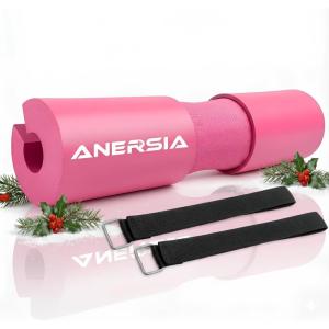 Barbell Pad for Squats & Hip Thrusts – 1.2” Extra-Thick High-Density Foam – Non-Slip Neck & Shoulder Support Cushion – Fits Olympic & Standard Bars – Quick On/Off Design + 2 Securing Straps(Pink)