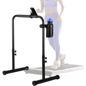 Leinuosen Large Handle Bar for Walking Treadmill Pad Only with Phone Holder and Cup Holder Adjustable Handrail Height from 30.7 to 39.37 Inch Comfortable Grip Stainless Steel Frame Overbold Stable(30.7 to 39.37 Inch)