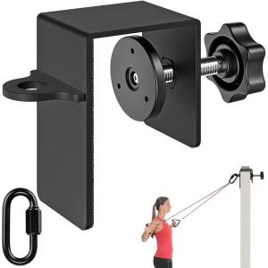 SELEWARE Door Anchor for Resistance Bands Home Gym Workout Door Mount Attachment for Body Weight Straps, Strength Training, Physical Therapy Exercise(A. Black 1 Pack)
