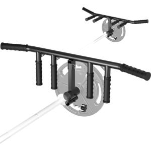 VivaZen T Bar Row Multi-Grip Handle Bar Attachment，T Bar Row Attachment Multi-Grip,for Landmines and 1 or 2 Inch Olympic Barbell Weight Bar Ideal Back Muscle Exerciser(Large size adjustable T-bar W)