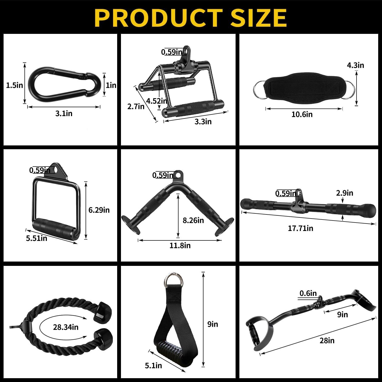 imageCable Machine Attachment LAT Pulldown Attachments Cable Machine Accessories for Home GymBlack