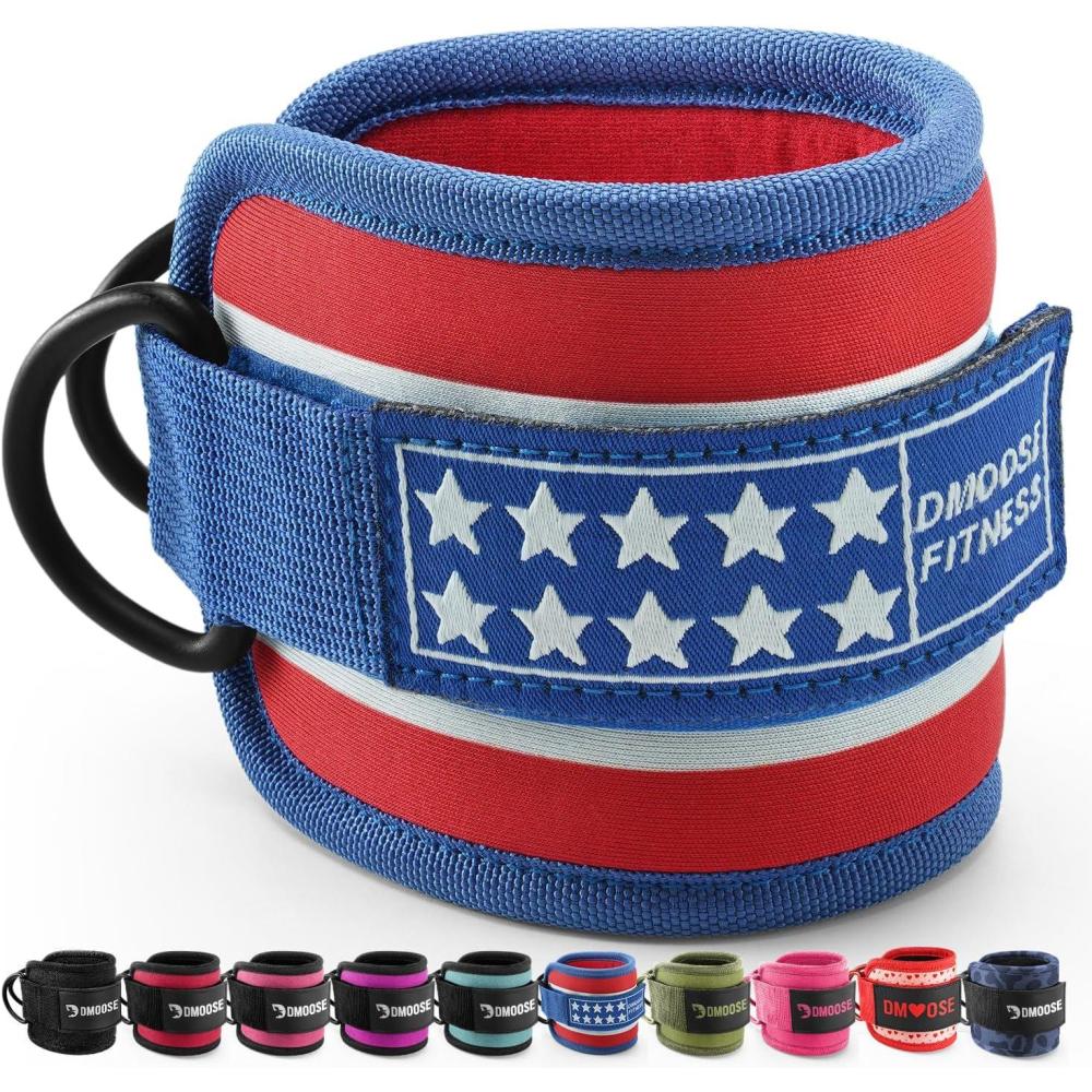 imageDMoose Ankle Strap for Cable Machine One Size Fit with Premium Padding Workout Kickback Ankle Cuffs Ankle Bands for Working Out Booty Workouts Leg Extension Hip Abductors ampamp Lower Body ExercisesAmerican Single