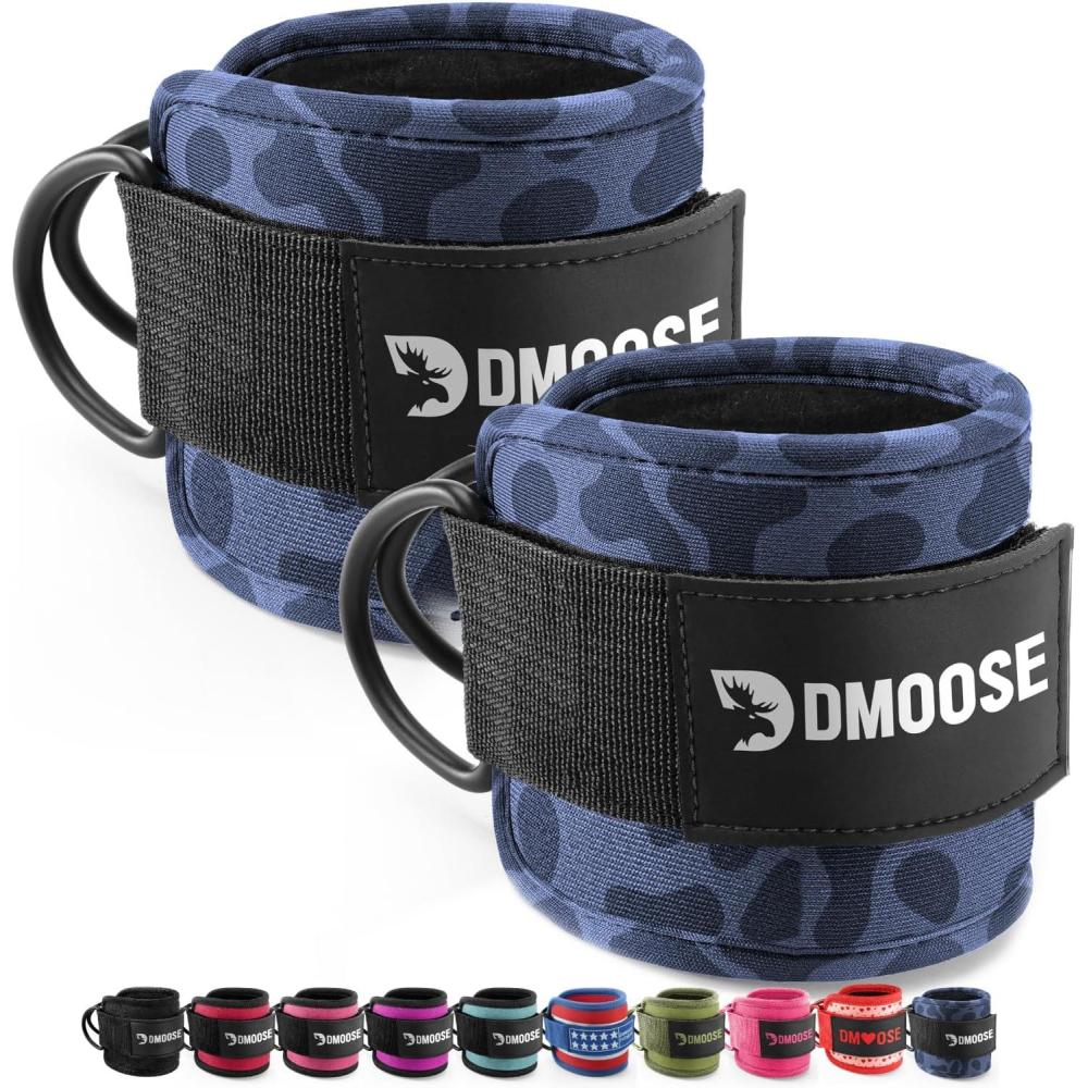 imageDMoose Ankle Strap for Cable Machine  One Size Fit with Premium Padding Workout Kickback Ankle Cuffs Ankle Bands for Working Out Booty Workouts Leg Extension Hip Abductors ampamp Lower Body ExercisesPurple Leopard  Pair