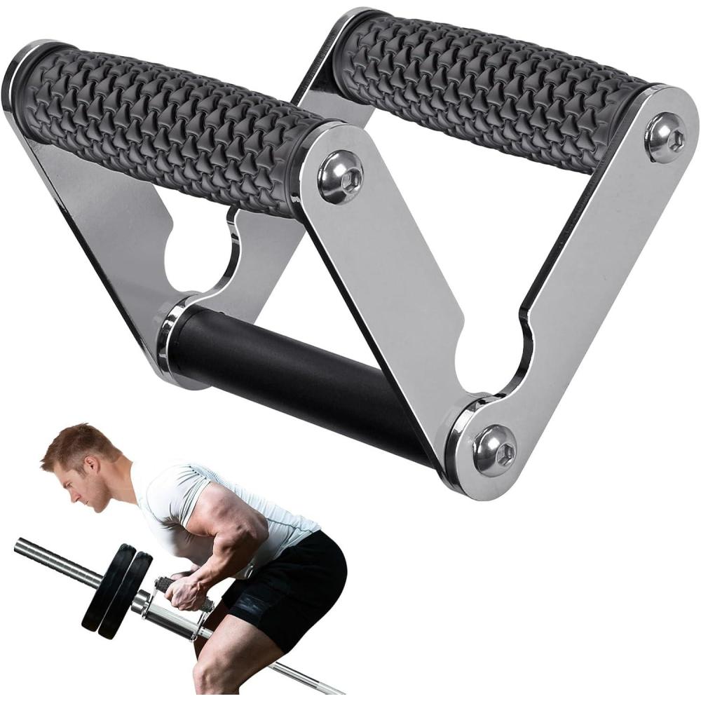 imageSELEWARE V Bar ampamp T Bar Landmine Handle Attachment for 2quot Barbell Bar Solid MultiGrip Landmine Handle T Row Attachment with NonSlip Rubber Handle Fits 2quot Olympic Bars Strength Training BarsB V Bar