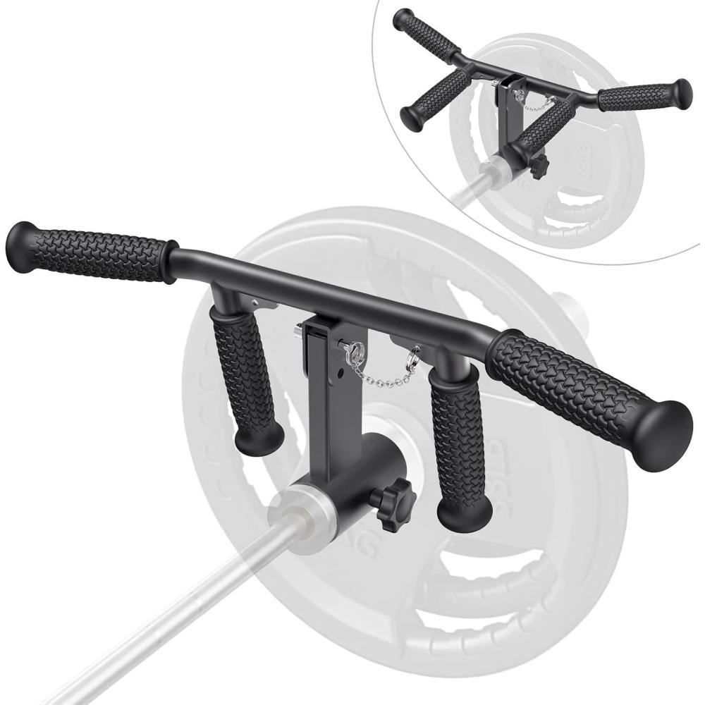 imageSELEWARE V Bar ampamp T Bar Landmine Handle Attachment for 2quot Barbell Bar Solid MultiGrip Landmine Handle T Row Attachment with NonSlip Rubber Handle Fits 2quot Olympic Bars Strength Training BarsAdjustable T Bar W Flat Rubber Handle