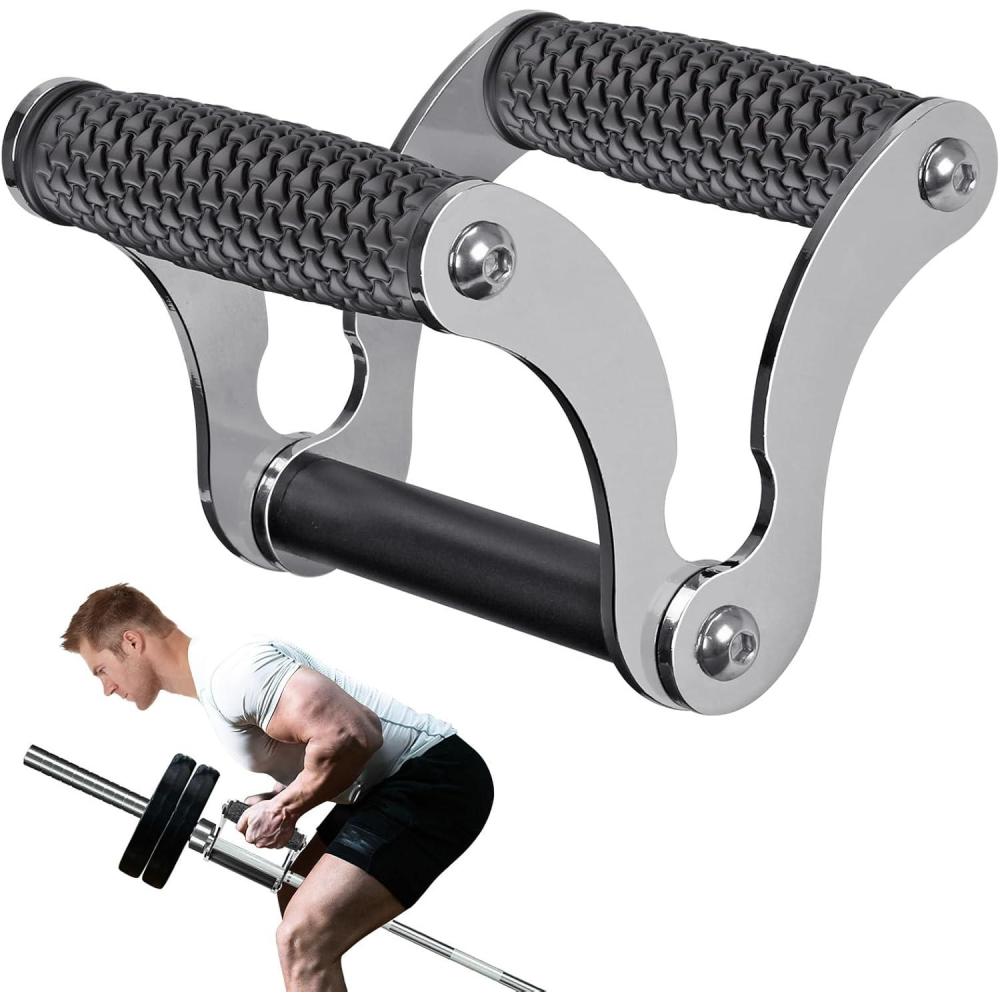 imageSELEWARE V Bar ampamp T Bar Landmine Handle Attachment for 2quot Barbell Bar Solid MultiGrip Landmine Handle T Row Attachment with NonSlip Rubber Handle Fits 2quot Olympic Bars Strength Training BarsA V Bar