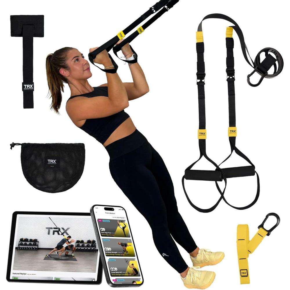imageTRX GO Suspension Trainer At Home Portable Gym Workout For Strength Training Full Body Exercise Equipment
