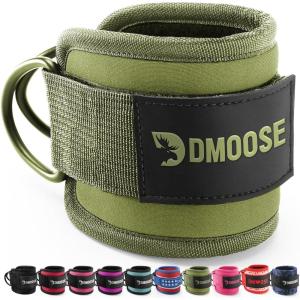 DMoose Ankle Strap for Cable Machine – One Size Fit with Premium Padding, Workout Kickback Ankle Cuffs, Ankle Bands for Working Out, Booty Workouts, Leg Extension, Hip Abductors & Lower Body Exercises(Olive Green – Single)