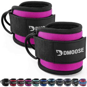 DMoose Ankle Strap for Cable Machine – One Size Fit with Premium Padding, Workout Kickback Ankle Cuffs, Ankle Bands for Working Out, Booty Workouts, Leg Extension, Hip Abductors & Lower Body Exercises(magenta)