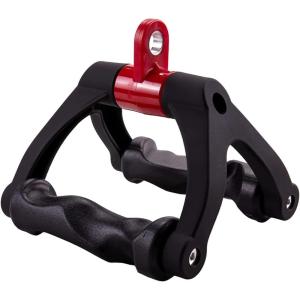 HXD-ERGO Double D Handle for Cable Machine – Ergonomic Row Handle Cable Attachment – Triangle V Bar Grip LAT PullDown Attachments for Home Gym(Black)