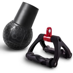 HXD-ERGO Double D Handle for Cable Machine – Ergonomic Row Handle Cable Attachment – Triangle V Bar Grip LAT PullDown Attachments for Home Gym(Black-2)