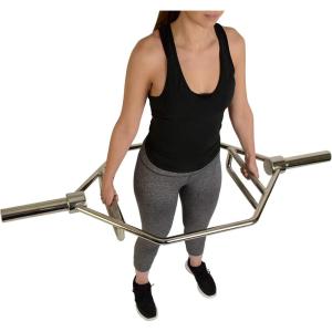 Sunny Health & Fitness Strength Training Olympic Hex Bar Barbell, High Load Capacity, Swivel Handles, Safety Clips, Knurled Handles for Deadlifts, Shoulder Presses, Shrugs, Back Rows, Weightlifting(OB-HEX)